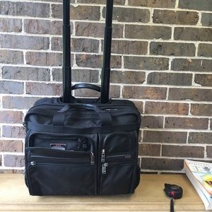 TUMI Alpha 26104D4 Deluxe Expandable Wheeled Rolling Briefcase Bag